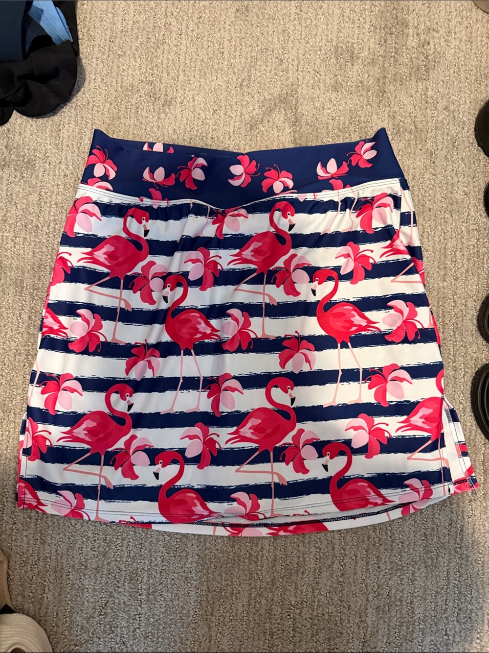 Women’s Navy & Pink Flamingo Print golf Skirt